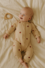 Baumwolljersey Kleine Äpfel, beige