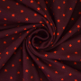 Tissu jersey de coton mini étoiles d‘amour, aubergine - rouge