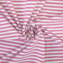 Tissu jersey de coton à rayures (petites) Amour, rose pâle – blanc