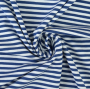 Katoenjersey little stripe love, donkerblauw - wit