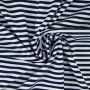 Katoenjersey little stripe love, marineblauw - wit