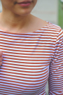 Katoenjersey little stripe love, mosterdgeel - wit
