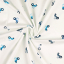 Tissu jersey de coton Petit tracteur, bleu