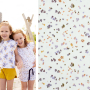 Cotton jersey Little Splashes Poppy, off white