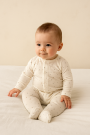 Tissu jersey de coton little stars, blanc cassé