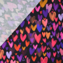 Tissu jersey de coton Coeurs lovely hearts, noir