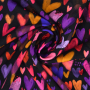 Tissu jersey de coton Coeurs lovely hearts, noir