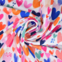 Tissu jersey de coton Coeurs lovely hearts, blanc