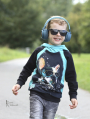 Katoenen jersey Malomi Paneel  Cool Dog, zwart 145 x 80cm