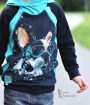 Katoenen jersey Malomi Paneel  Cool Dog, zwart 145 x 80cm