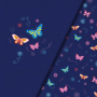 Katoenjersey Malomi Paneel vrolijke vlinders, donkerblauw 145 x 80cm