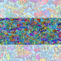 Tissu jersey coton panneau Malomi Graffiti Pow How Malomi, 145 x 80 cm, turquoise