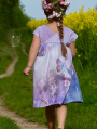 Katoenjersey Malomi paneel Purple Butterfly, blauwpaars 150 x 65 cm
