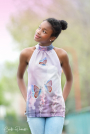 Katoenjersey Malomi paneel Purple Butterfly, blauwpaars 150 x 65 cm