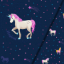 Katoenjersey Malomi Paneel Unicorn Sterrenhemel, donkerblauw 145 x 80cm