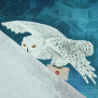 Katoenjersey Malomi paneel sneeuwuil 150 x 65 cm