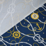 Tissu jersey coton Bord de mer chic Maritime Love, bleu foncé