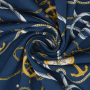 Tissu jersey coton Bord de mer chic Maritime Love, bleu foncé