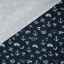 Katoenjersey Maritime Signs, donkerblauw