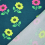 Cotton Jersey Neon Flowers, teal