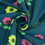 Cotton Jersey Neon Flowers, teal