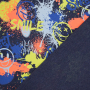 Katoenjersey Neon Graffiti, donkerblauw gemêleerd