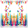 Katoenjersey Paneel Painted colors 150 x 150 cm