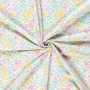 Tissu jersey de coton Fleurs pastel, blanc cassé