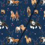 Katoenen jersey Pferdefreunde Paneel Galopp-Duo Allover 150 x 70 cm