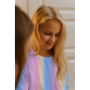 Katoenjersey Rainbow Stripes, veelkleurig