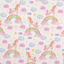 Baumwolljersey Rainbow Unicorn, wollweiß