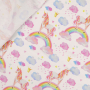 Baumwolljersey Rainbow Unicorn, wollweiß