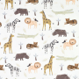 Baumwolljersey Safari Animals, wollweiß