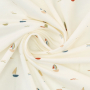 Tissu jersey de coton bateaux voiliers Sailboat, blanc cassé