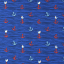Tissu jersey de coton ancres marines Seagull anchor, bleu royal