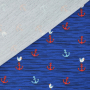 Tissu jersey de coton ancres marines Seagull anchor, bleu royal