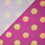 Katoenjersey Smilie Flowers, bessenkleurig