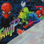 Tissu jersey de coton Spiderman, bleu foncé