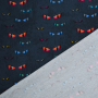 Tissu jersey de coton Spooky Eyes, bleu foncé