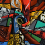 Katoenjersey Star Wars Comic Blocks, rood