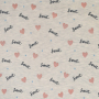 Tissu jersey de coton Coeurs Sweetheart, blanc écru chiné