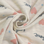 Tissu jersey de coton Coeurs Sweetheart, blanc écru chiné