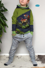 Tissu jersey coton panneau dinosaure T-Rex World Allosaurus, 150 x 70 cm