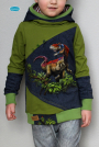 Tissu jersey coton panneau dinosaure T-Rex World Allosaurus, 150 x 70 cm