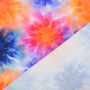 Katoenjersey tie dye circles, blue