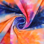 Katoenjersey tie dye circles, blue