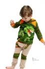 Tissu jersey de coton uni, orange