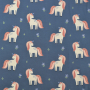 Tissu jersey de coton Licornes Unicorn Love, bleu denim