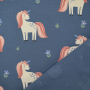 Tissu jersey de coton Licornes Unicorn Love, bleu denim