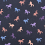 Tissu jersey de coton Licornes Unicorn Ride, marine chiné